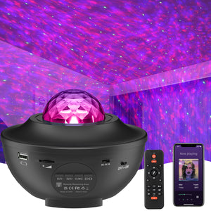 Galaxy Projector, COSANSYS Star Projector with Remote Control Color Changing, Music Bluetooth Speaker,Timer,Ocean Wave Star Sky LED Night Light Lamp for Baby,Kids Bedroom,Stage,Birthdays,Christmas