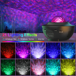 Galaxy Projector, COSANSYS Star Projector with Remote Control Color Changing, Music Bluetooth Speaker,Timer,Ocean Wave Star Sky LED Night Light Lamp for Baby,Kids Bedroom,Stage,Birthdays,Christmas