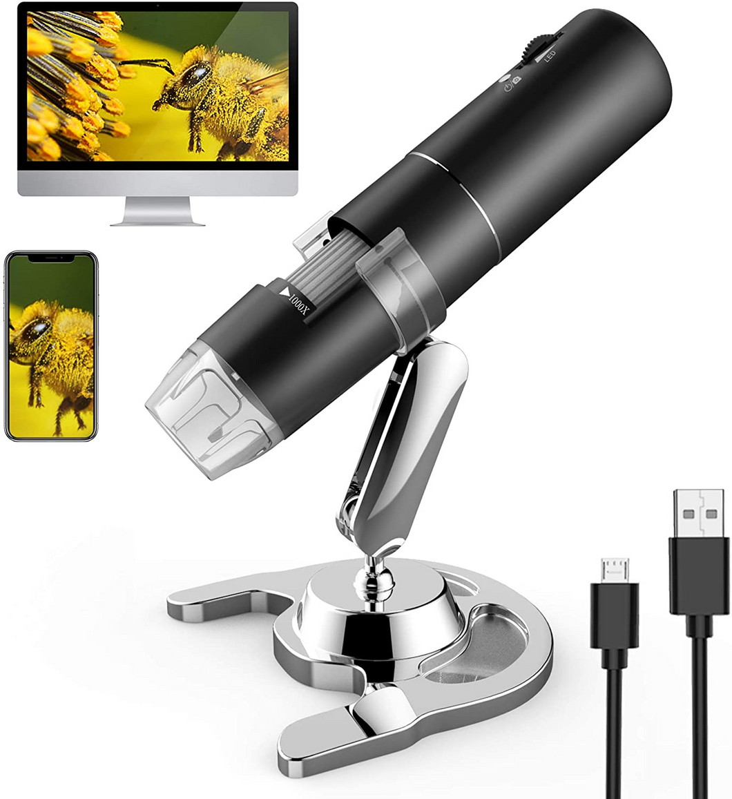 COSANSYS Wireless Digital Microscope Handheld USB HD Inspection Camera 50x-1000x Magnification with Stand