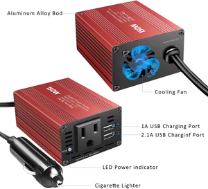 COSANSYS Car Power Inverter,150W Power Inverter for Car, Car Inverter Power Outlet DC 12V to 110V AC Converter Outlet Charger