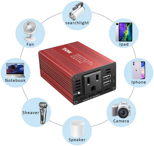 COSANSYS Car Power Inverter,150W Power Inverter for Car, Car Inverter Power Outlet DC 12V to 110V AC Converter Outlet Charger